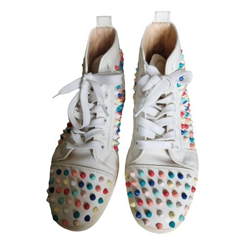Pre-owned Christian Louboutin Louis Leather Trainers In Multicolour