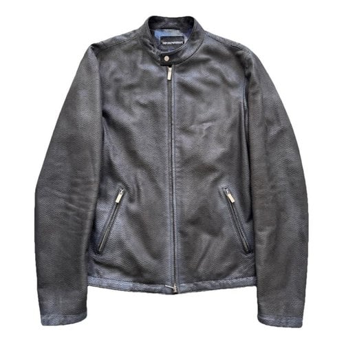 Pre-owned Emporio Armani Leather Vest In Black