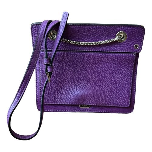 Pre-owned Furla Leather Crossbody Bag In Purple