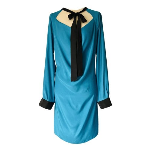 Pre-owned Merci Silk Maxi Dress In Turquoise