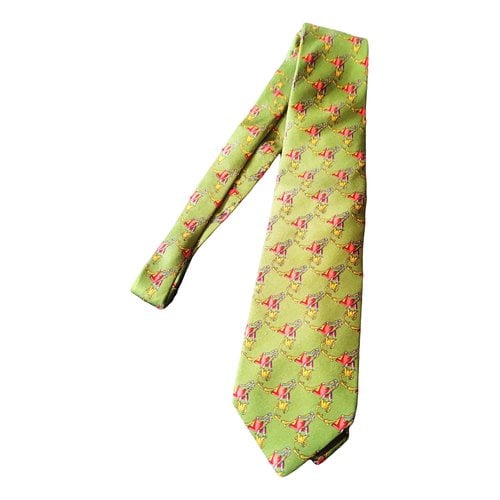 Pre-owned Dior Silk Tie In Green
