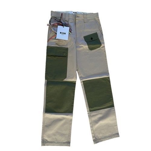 Pre-owned Msgm Trousers In Beige