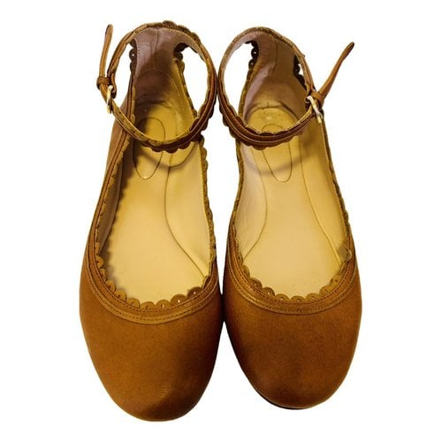 Pre-owned See By Chloé Leather Ballet Flats In Brown