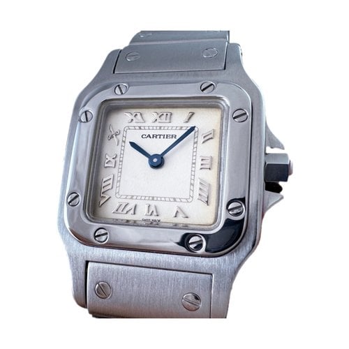 Pre-owned Cartier Santos Galbée Watch In White