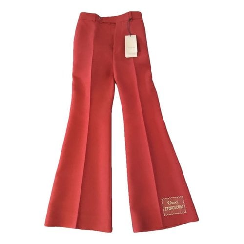 Pre-owned Gucci Silk Large Pants In Red