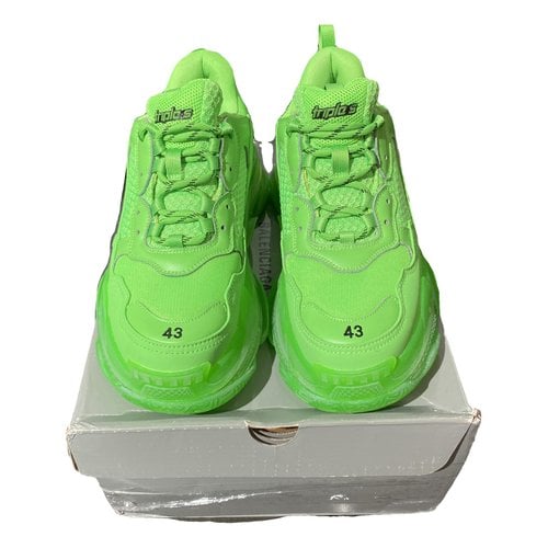 Pre-owned Balenciaga Cloth Lace Ups In Green