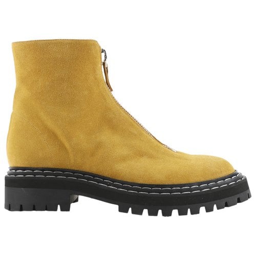 Pre-owned Proenza Schouler Ankle Boots In Yellow