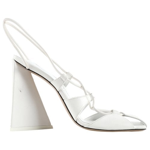 Pre-owned Attico Leather Sandal In White