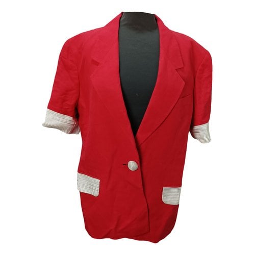 Pre-owned Fendi Linen Short Vest In Red