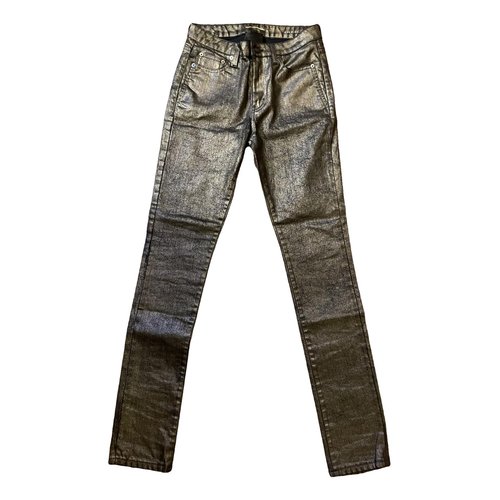 Pre-owned Saint Laurent Slim Jeans In Gold