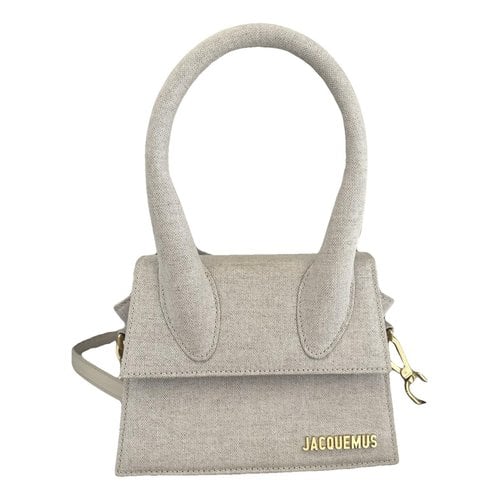 Pre-owned Jacquemus Chiquito Linen Crossbody Bag In Beige