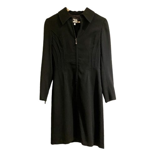 Pre-owned Claude Montana Wool Mid-length Dress In Black