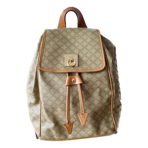 Pre-owned Celine Folco Cloth Backpack In Beige