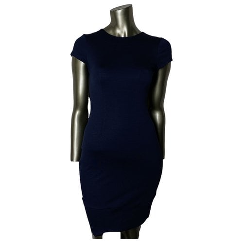 Pre-owned Cristinaeffe Wool Mini Dress In Navy
