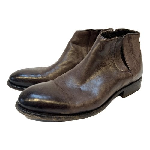 Pre-owned Alberto Fasciani Leather Boots In Burgundy