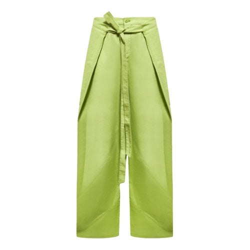 Pre-owned Attico Trousers In Green