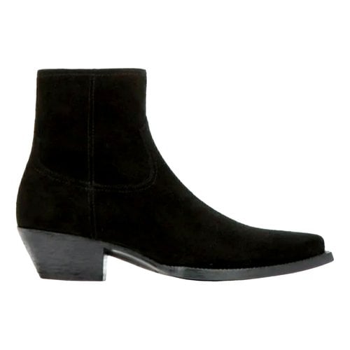 Pre-owned Saint Laurent Lukas Boots In Black