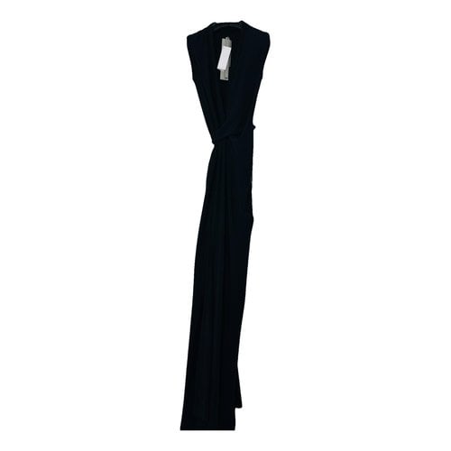 Pre-owned Rick Owens Silk Maxi Dress In Black