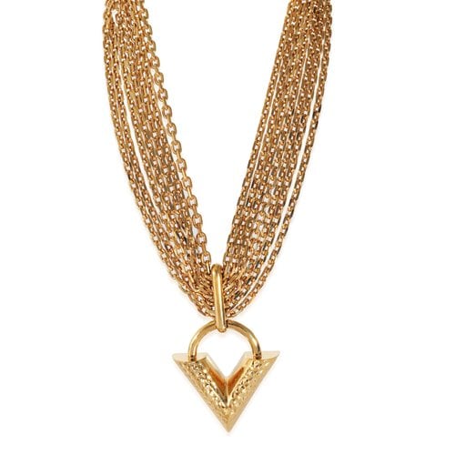 Pre-owned Louis Vuitton Essential V Necklace In Silver
