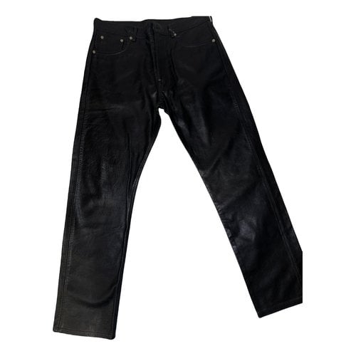 Pre-owned Vetements Leather Trousers In Black