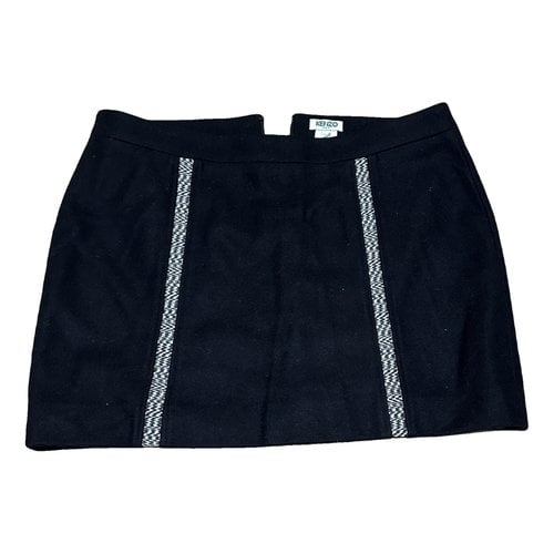 Pre-owned Kenzo Cashmere Mini Skirt In Black