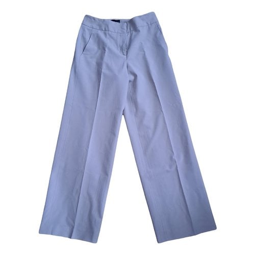 Pre-owned Giorgio Armani Wool Large Pants In Grey