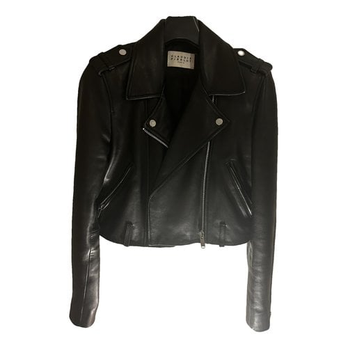 Pre-owned Claudie Pierlot Spring Summer 2020 Leather Short Vest In Black