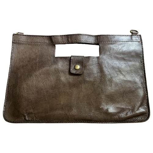 Pre-owned Dixie Leather Clutch Bag In Brown