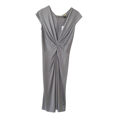 Pre-owned Issa Silk Mid-length Dress In Grey