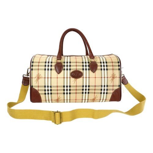 Pre-owned Burberry Leather Weekend Bag In Brown