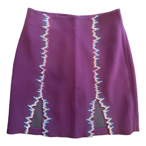 Pre-owned La Perla Silk Skirt In Purple
