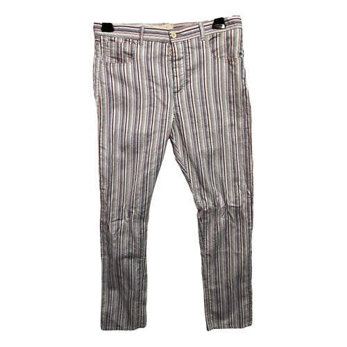 Pre-owned Romeo Gigli Straight Pants In White