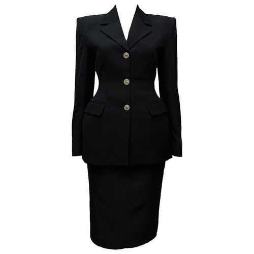 Pre-owned Versace Wool Skirt Suit In Black