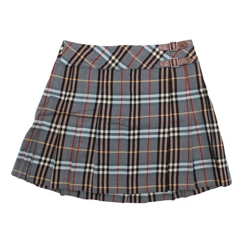 Pre-owned Burberry Wool Mini Skirt In Multicolour