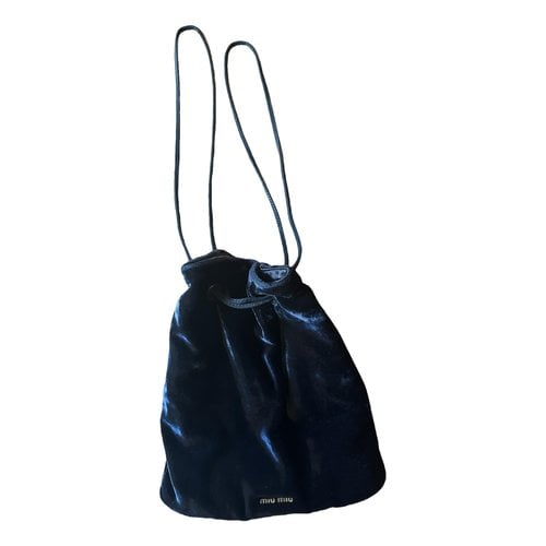 Pre-owned Miu Miu Cloth Clutch Bag In Black