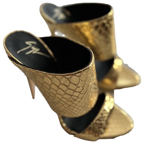 Pre-owned Giuseppe Zanotti Patent Leather Mules & Clogs In Gold