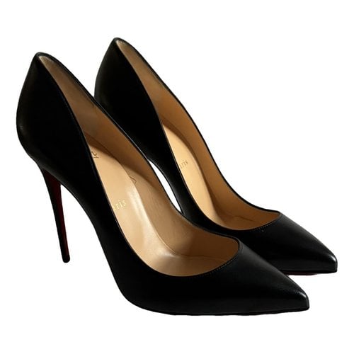 Pre-owned Christian Louboutin Pigalle Leather Heels In Black