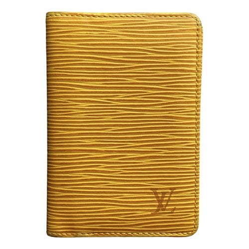 Pre-owned Louis Vuitton Pocket Organizer Leather Small Bag In Yellow