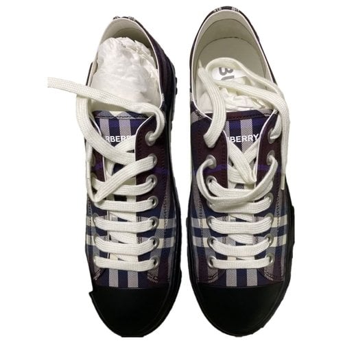 Pre-owned Burberry Regis Low Trainers In Purple