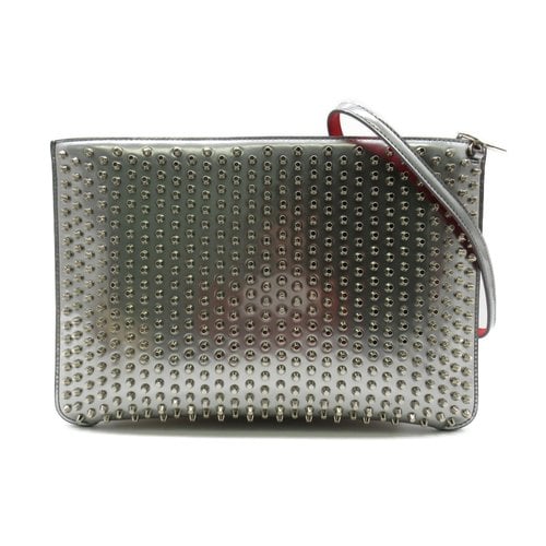 Pre-owned Christian Louboutin Leather Clutch Bag In Silver
