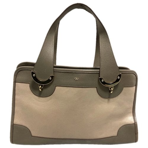 Pre-owned Anya Hindmarch Leather Tote In Beige