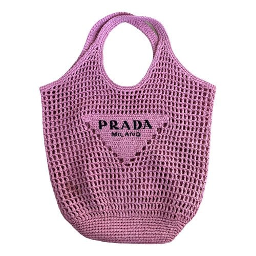 Pre-owned Prada Vegan Leather Tote In Pink