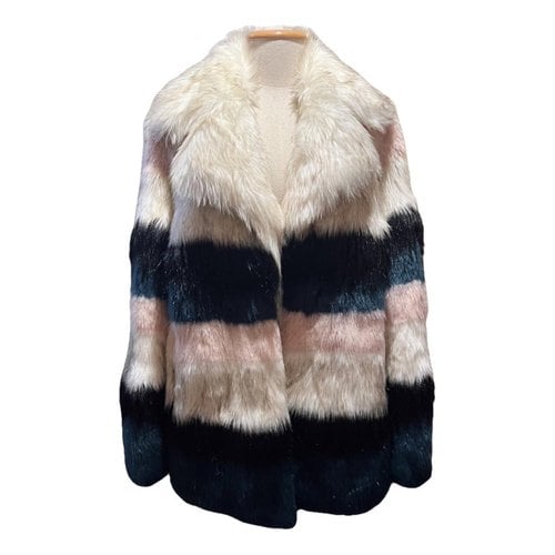 Pre-owned Juicy Couture Faux Fur Coat In Multicolour