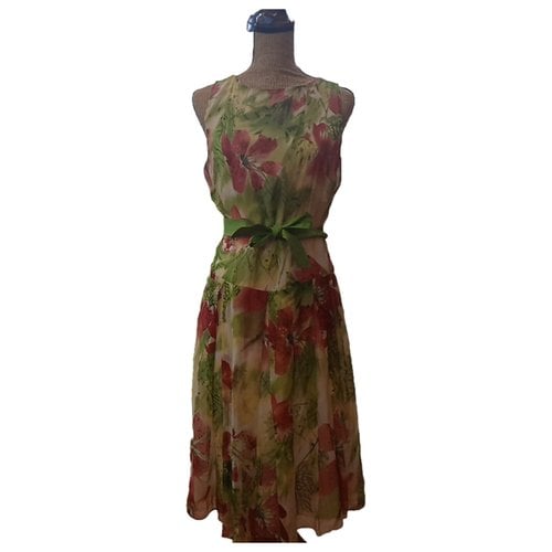 Pre-owned Roberto Verino Silk Mid-length Dress In Multicolour