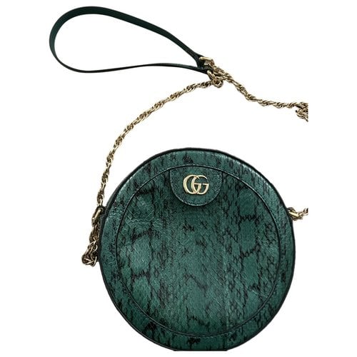 Pre-owned Gucci Gg Marmont Round Crossbody Bag In Green