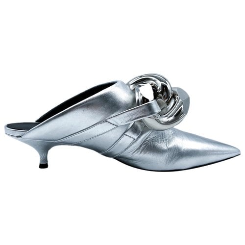 Pre-owned Jw Anderson Leather Mules & Clogs In Silver