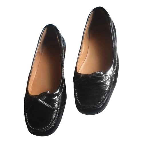 Pre-owned Carshoe Patent Leather Ballet Flats In Black
