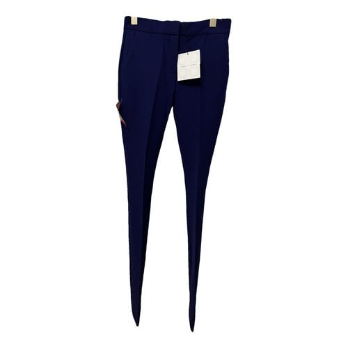 Pre-owned Victoria Victoria Beckham Wool Large Pants In Blue