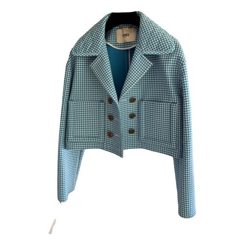 Pre-owned Fendi Wool Short Vest In Blue
