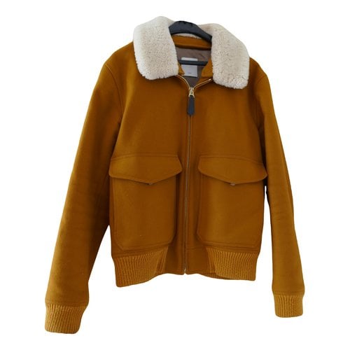 Pre-owned Sandro Wool Jacket In Camel